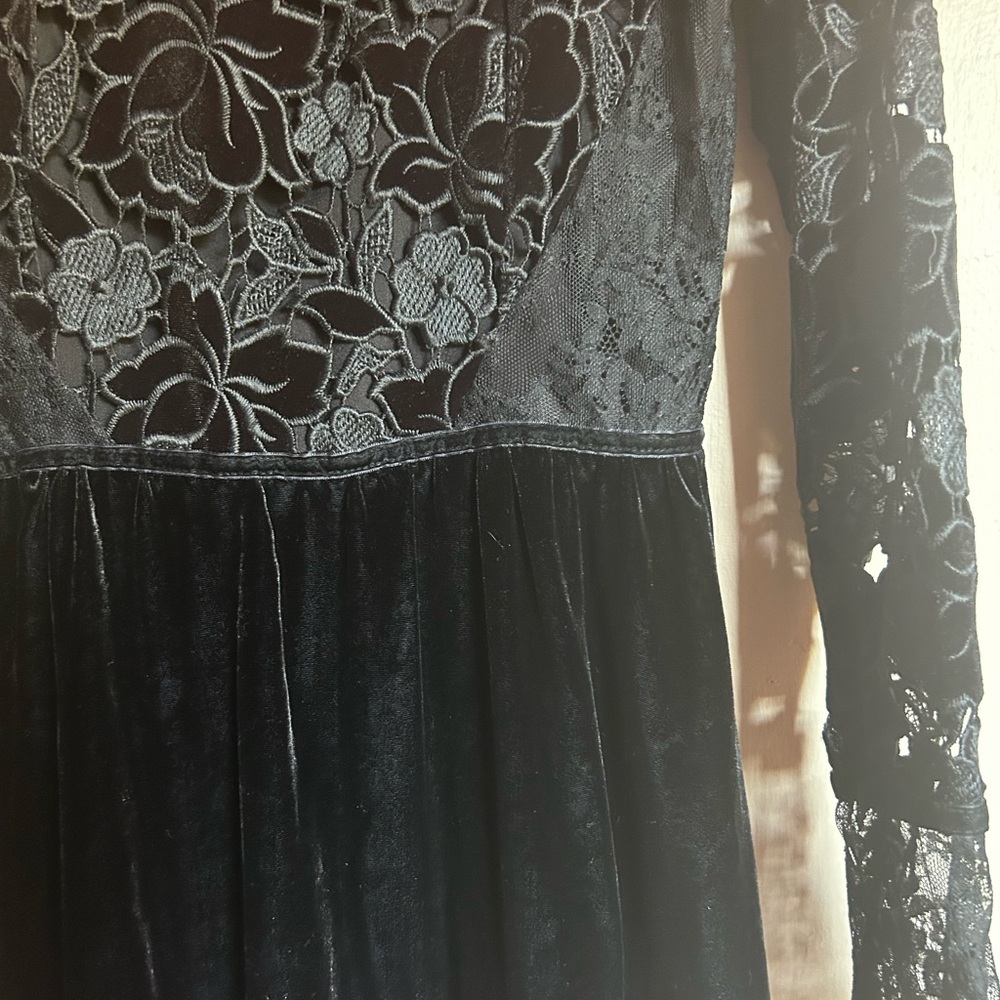 NWT French Connection Velvet And Lace Dress - Picture 7 of 8